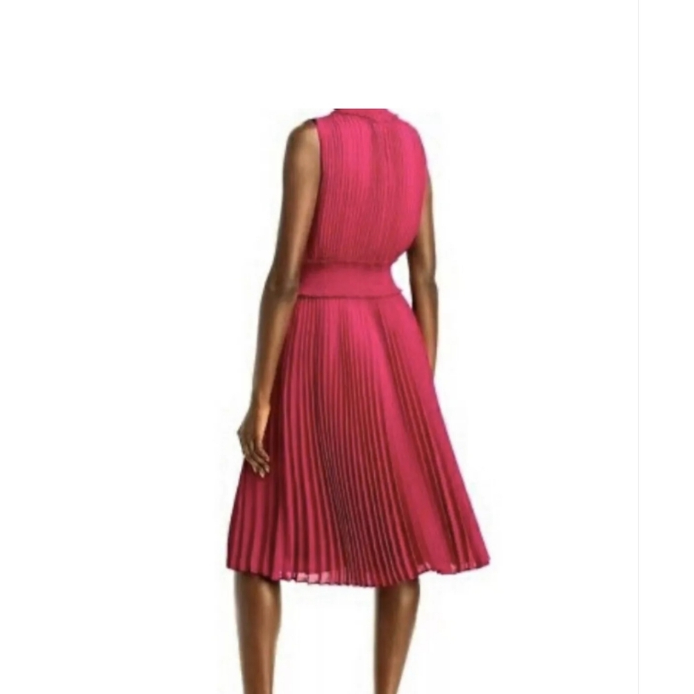 Nanette Lepore Pink Pleated Sleeveless Smocked Neck Dress Sz 10 Formal Party